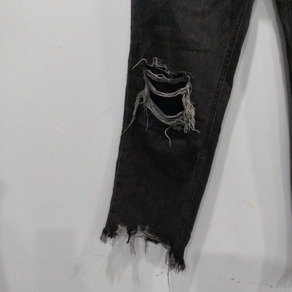 Free People Maggie Mid Rise Straight Leg Jeans Black - Picture 4 of 8